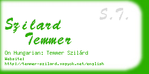 szilard temmer business card